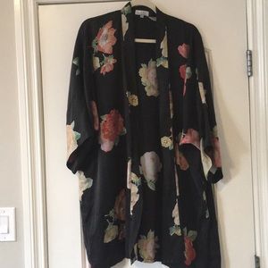 Silk floral kimono